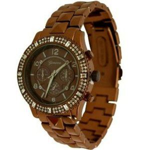 BRONZE MARVELOUS RHINESTONE ACCENTED WATCH